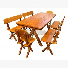 Mesa pinus 2 x 0,80 c/4 bancos e 2 cadeiras - C014